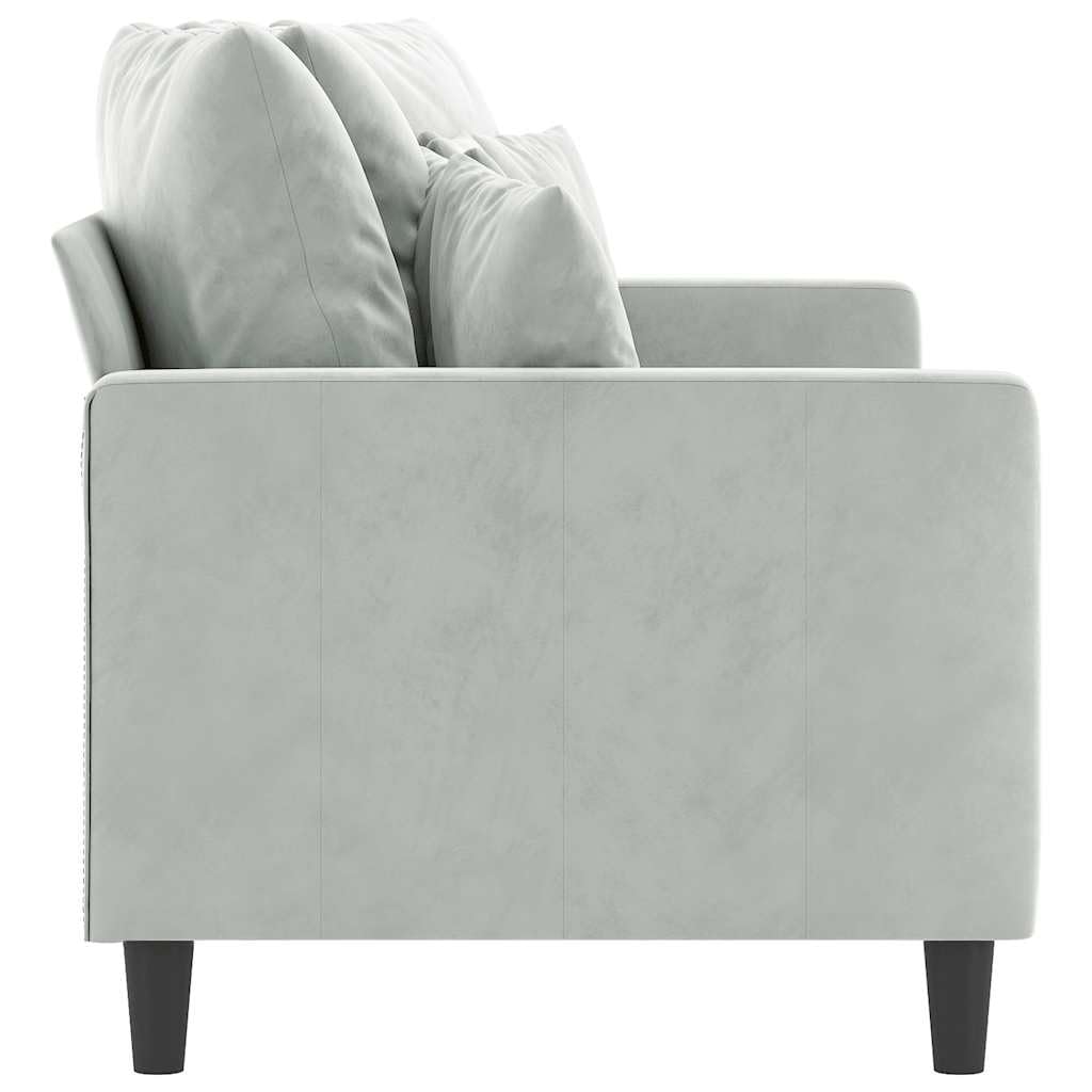 2 Seater Velvet Sofa Light Gray H590