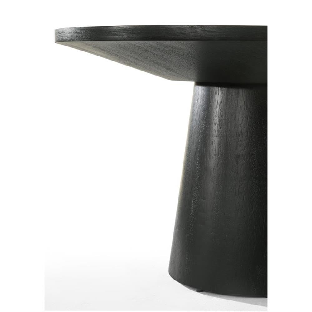 Ebony Black 29-inch Round Wood Coffee Table with Pedestal Base G7806