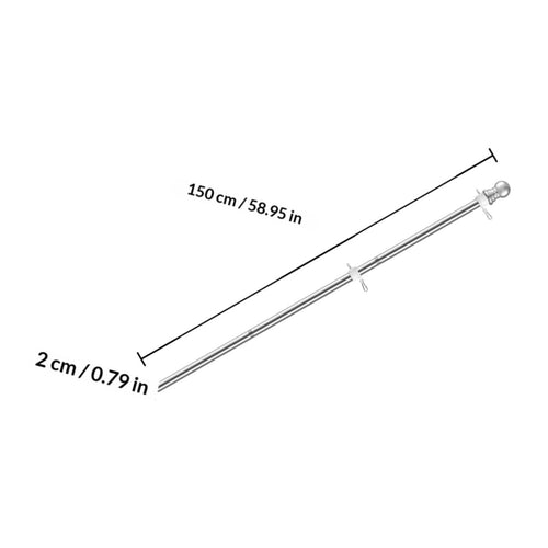 2pcs Stainless Steel Rustproof Outdoor Flag Pole E186