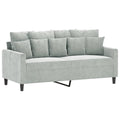 2 Seater Velvet Sofa Light Gray H590