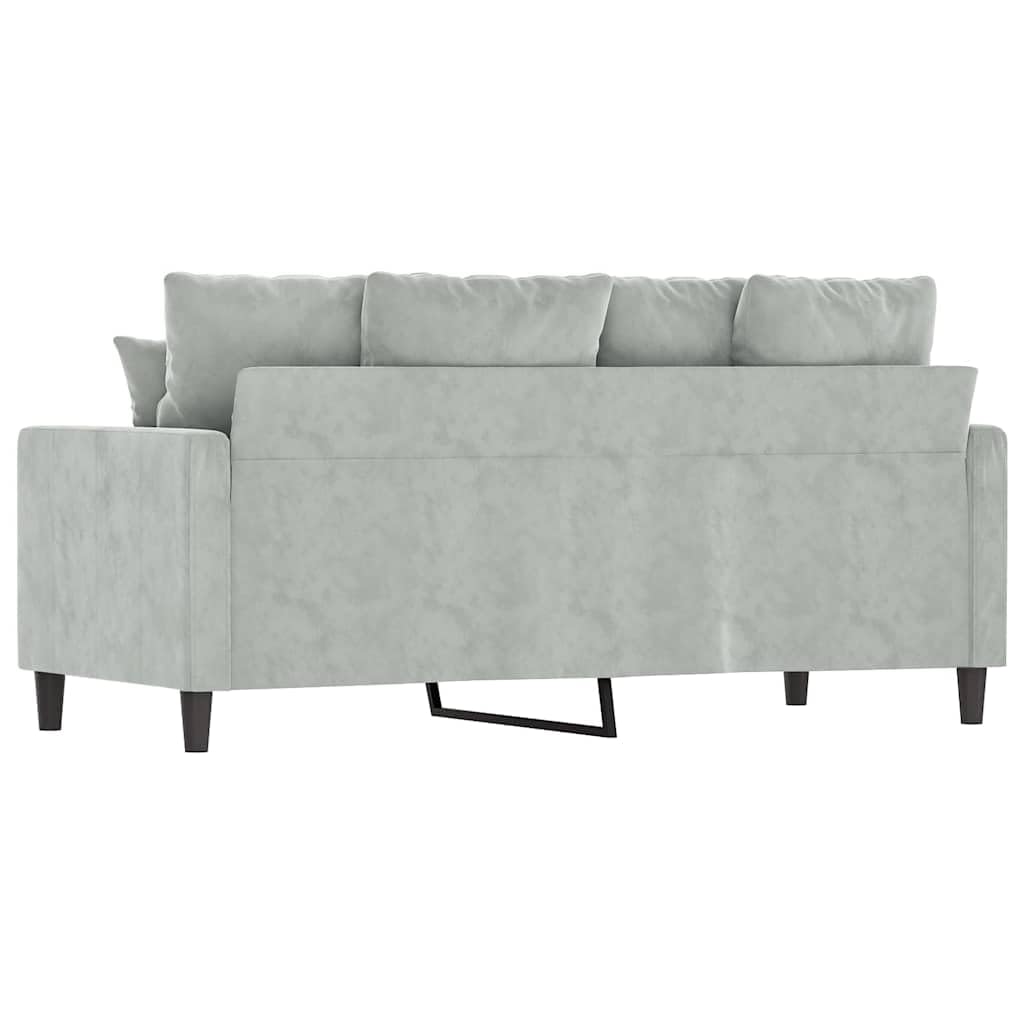 2 Seater Velvet Sofa Light Gray H590