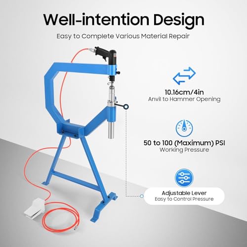 Pneumatic Planishing Hammer with Foot Pedal, 3 Anvil Sizes K968757