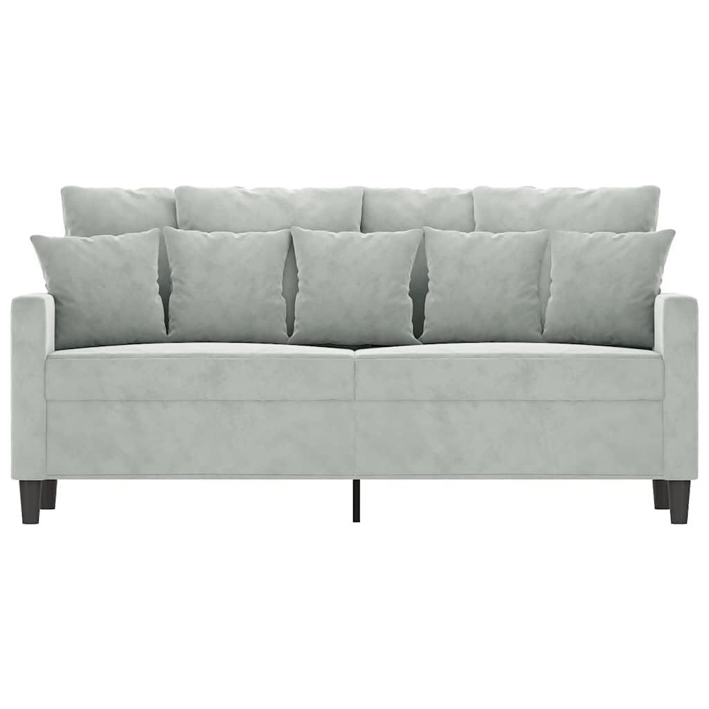 2 Seater Velvet Sofa Light Gray H590