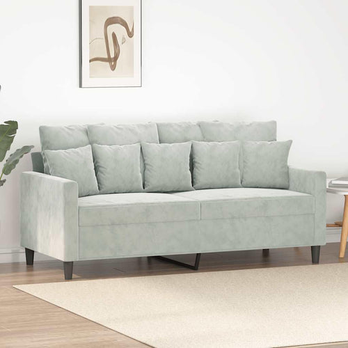 2 Seater Velvet Sofa Light Gray H590