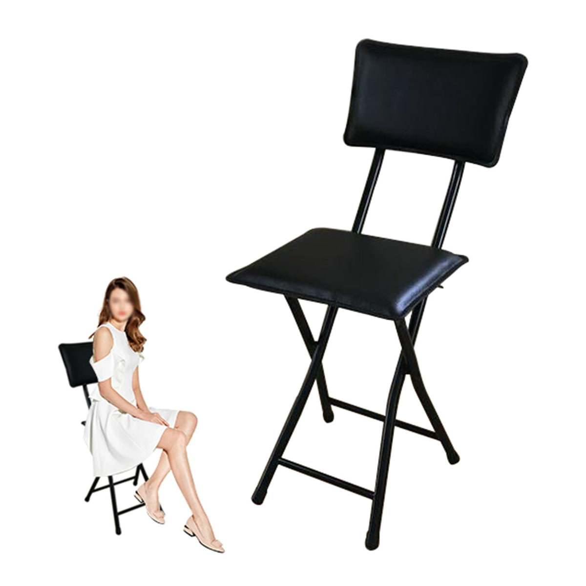 Foldable Counter Height Stool with Backrest G775700