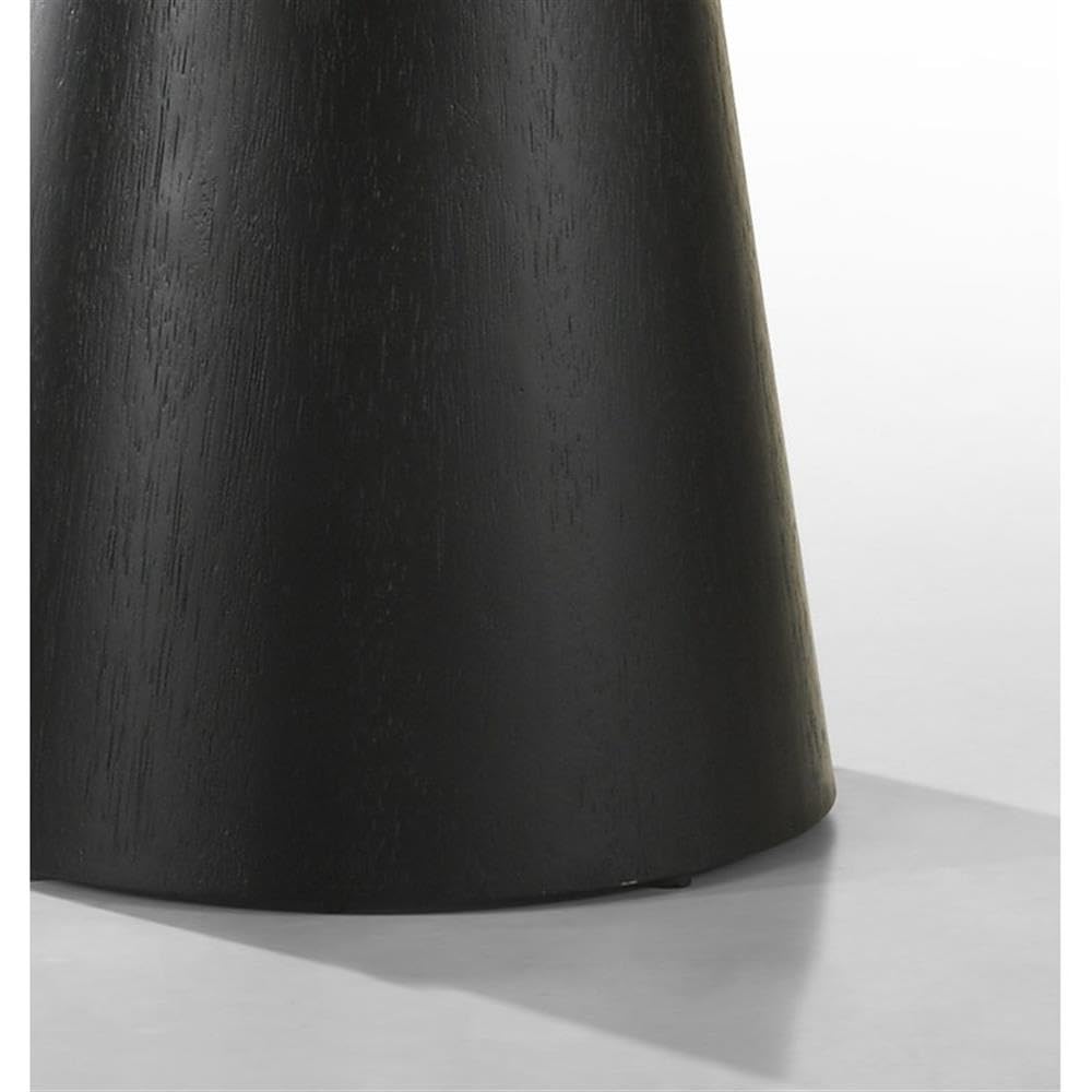 Ebony Black 29-inch Round Wood Coffee Table with Pedestal Base G7806