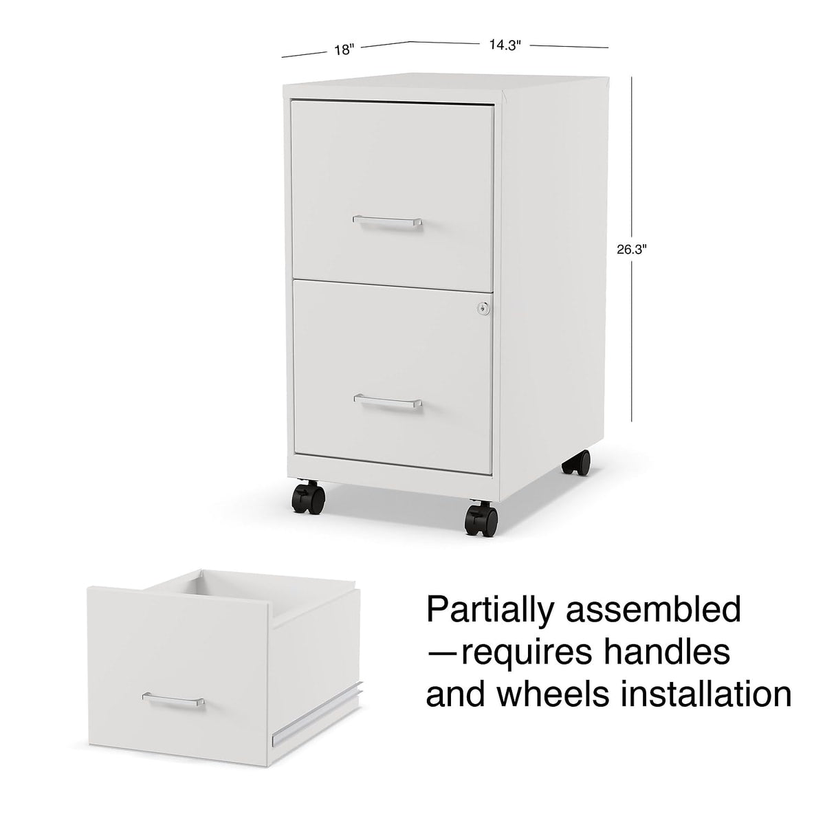 2 Drawer Letter Size Lockable File Cabinet G47408