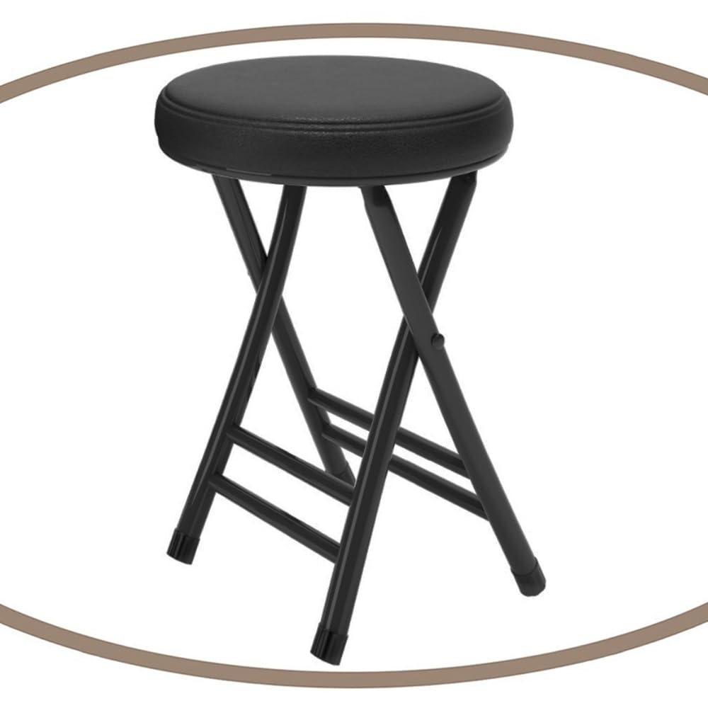 Black 18 Inch Folding Padded Stool U946719