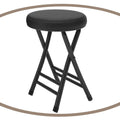 Black 18 Inch Folding Padded Stool U946719