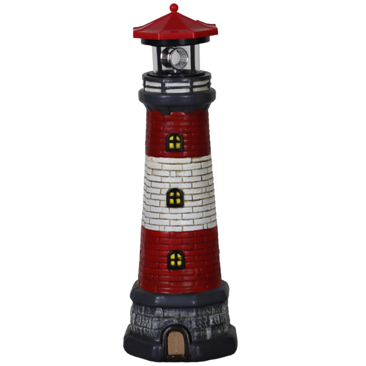 Solar Lighthouse with Rotating LED Lights Waterproof Lighthouse Statue A955
