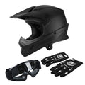 Black Youth Kids Full Face Motocross Helmet L48615