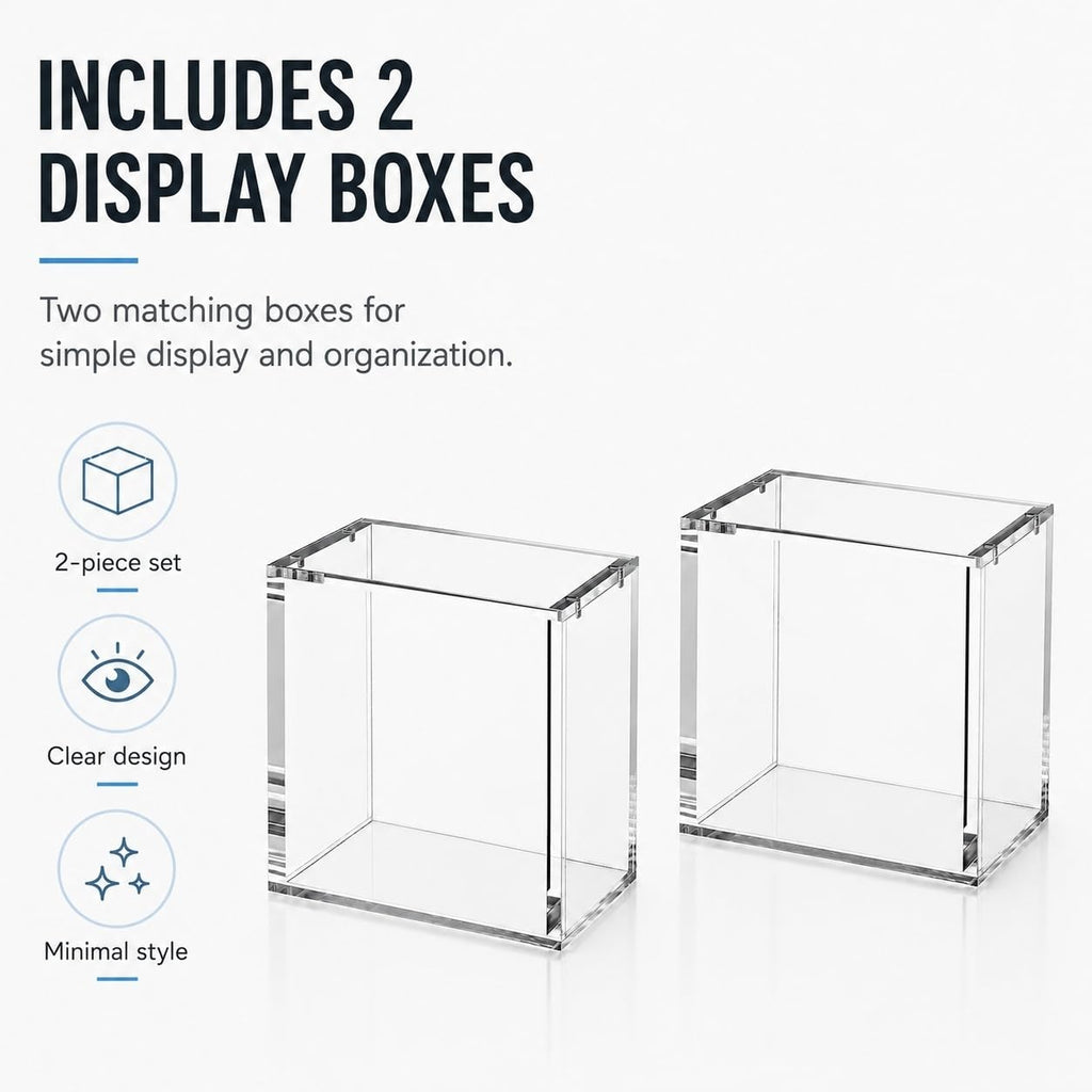 Display Case Stackable 2 Pack 5mm Acrylic Magnetic Lid UV Protection T911748