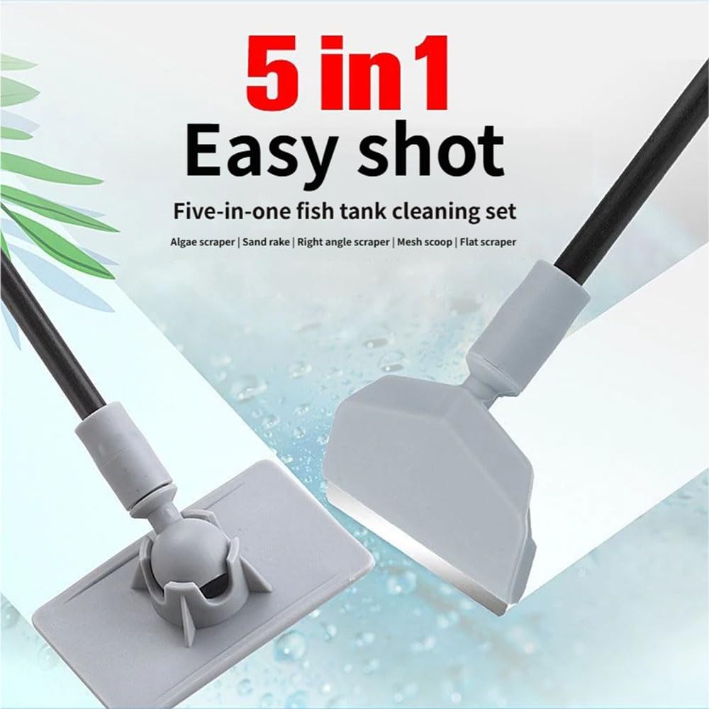 5 in 1 Aquarium Cleaning Tool Kit with Extension Handle S325313