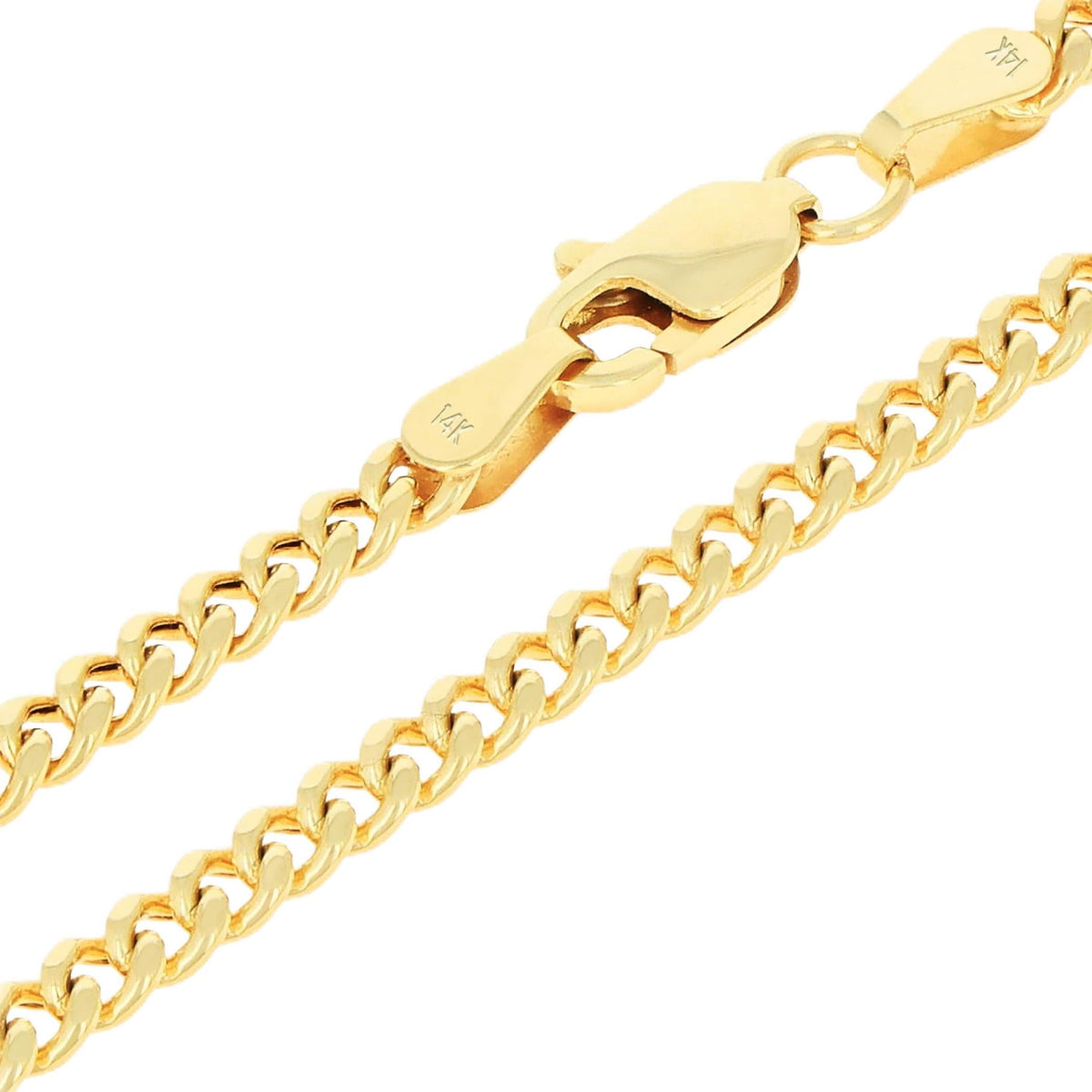 14k Yellow Gold Cuban Chain Necklace D9003
