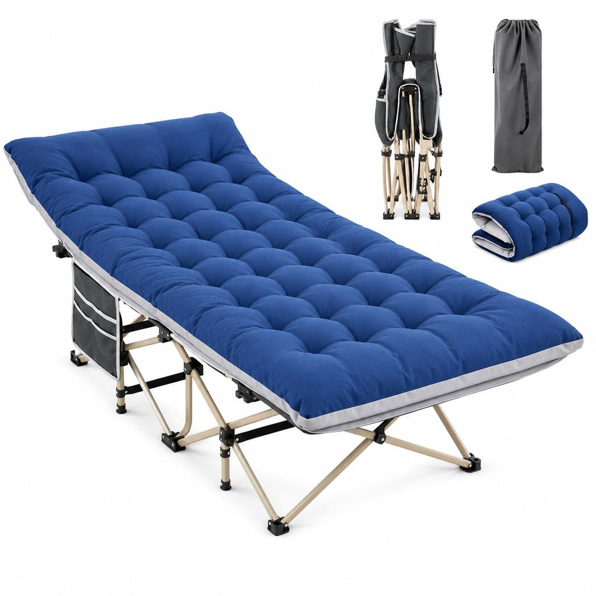 Folding Camping Cot with Thick Mat & Carry Bag R85225