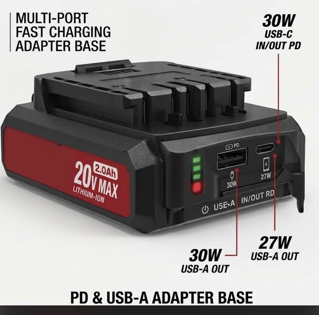 20V Max 2.0Ah Lithium-Ion Battery Pack with Dual USB Ports Y8951