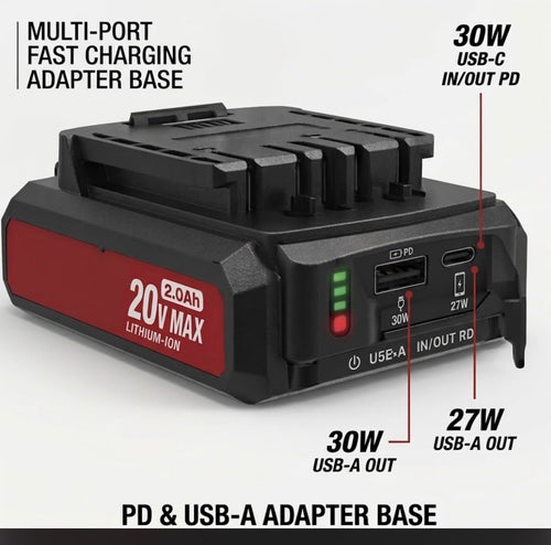 20V Max 2.0Ah Lithium-Ion Battery Pack with Dual USB Ports Y8951