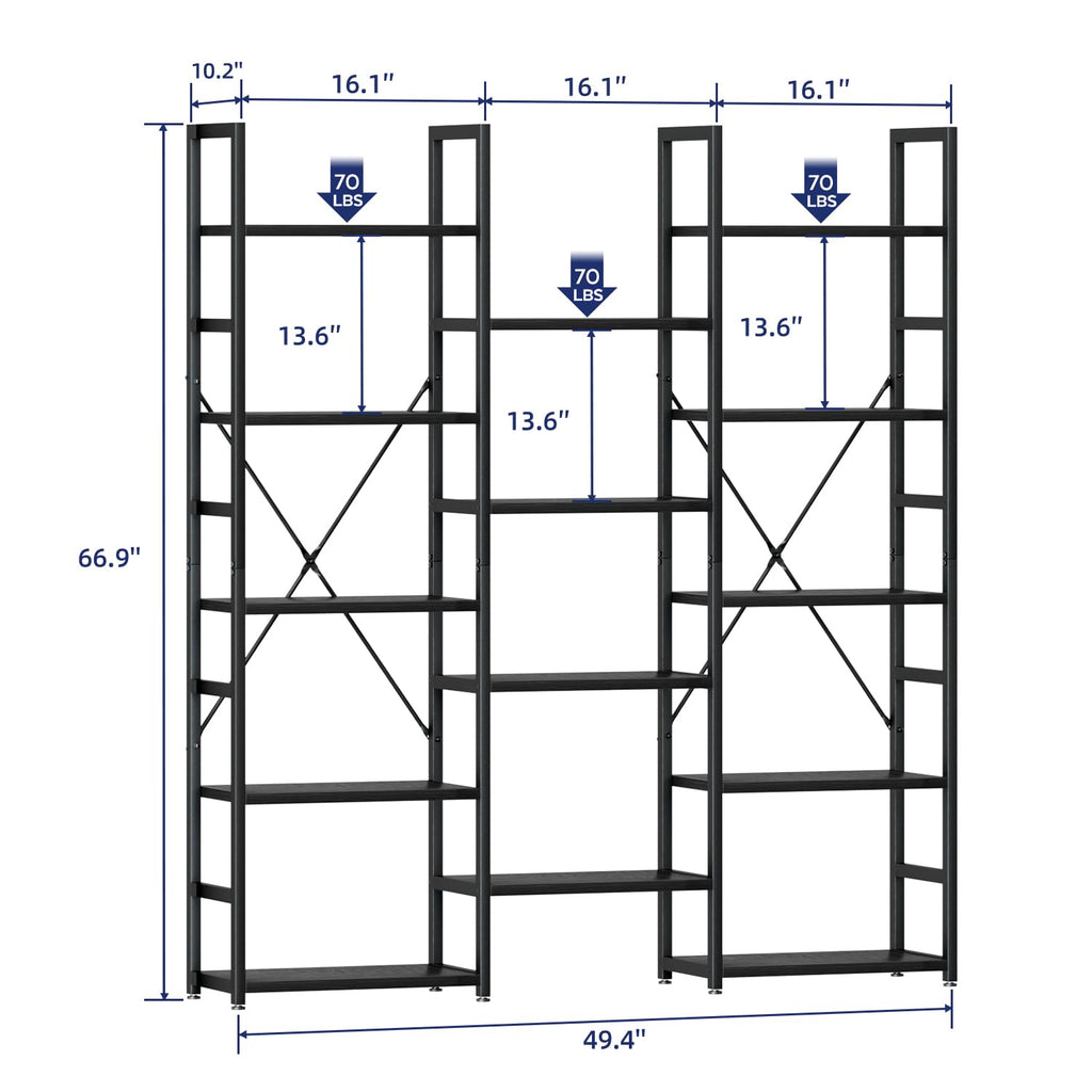 Black 5 Tier Bookshelf P54120