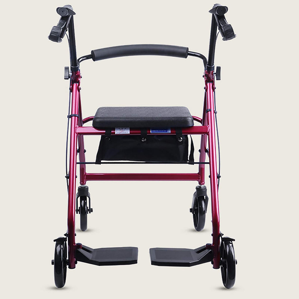 Blue Rolling Walker with Seat Basket Brakes R282416
