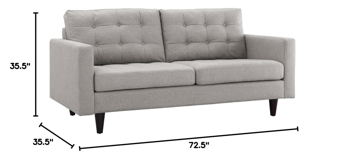 Light Gray Upholstered Fabric Loveseat R5326