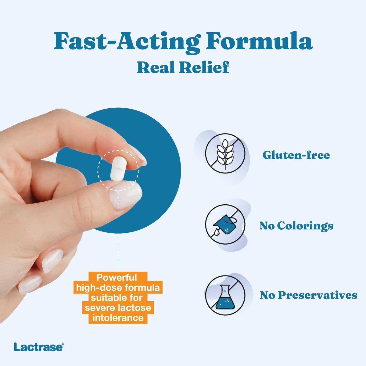 Extra Strength 18,000 FCC Lactase Units 200 Fast-Acting Pills U410