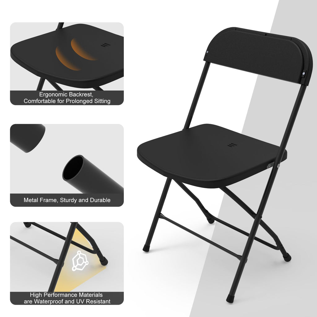 Plastic Folding Chairs Set of 10 T6712