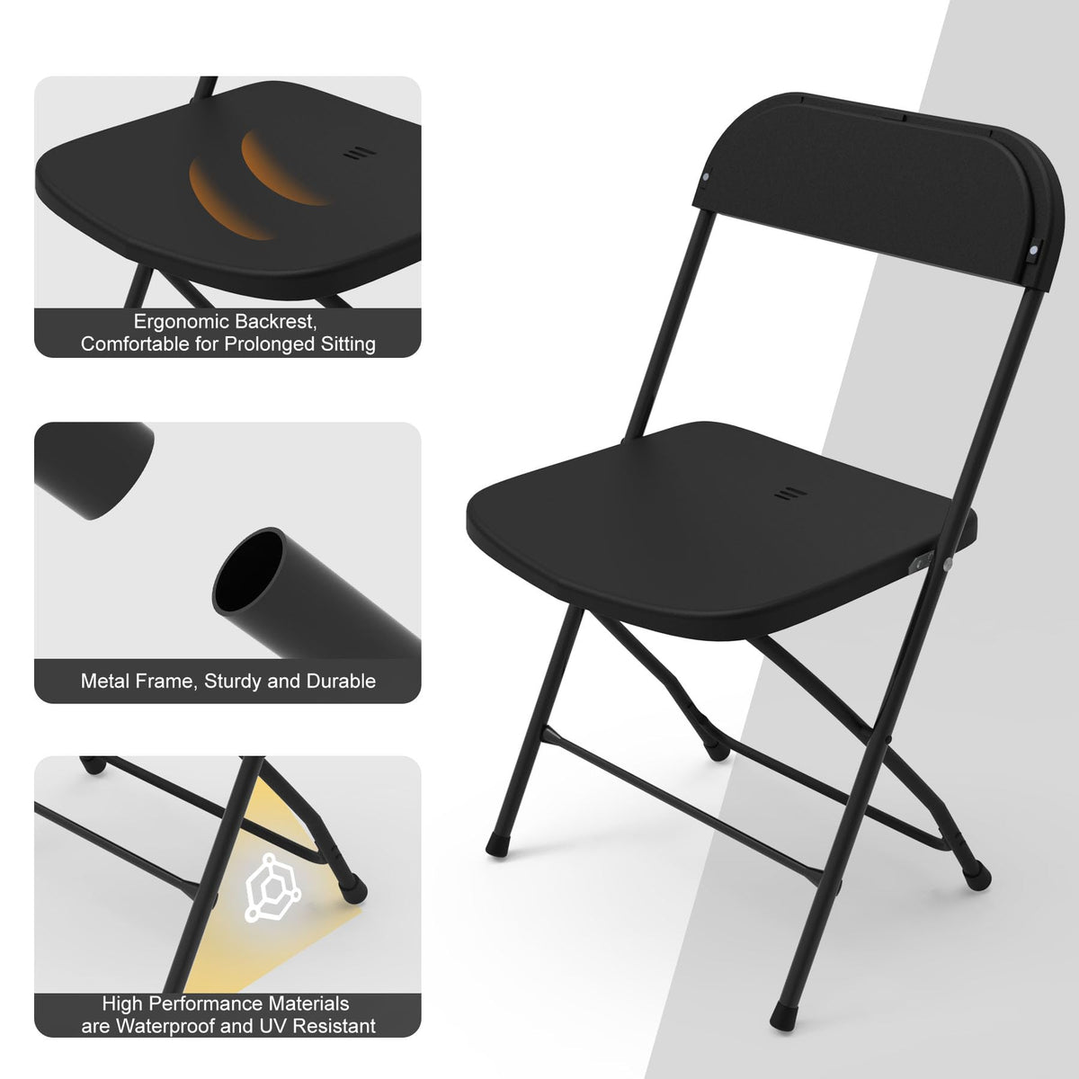 Plastic Folding Chairs Set of 10 T6712