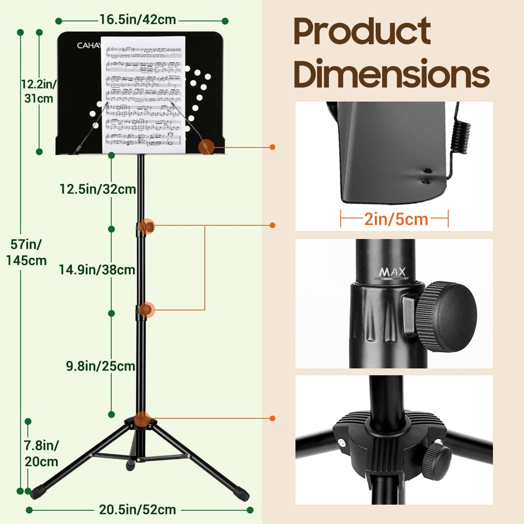 Adjustable Metal Sheet Music Stand with Carry Bag P930756