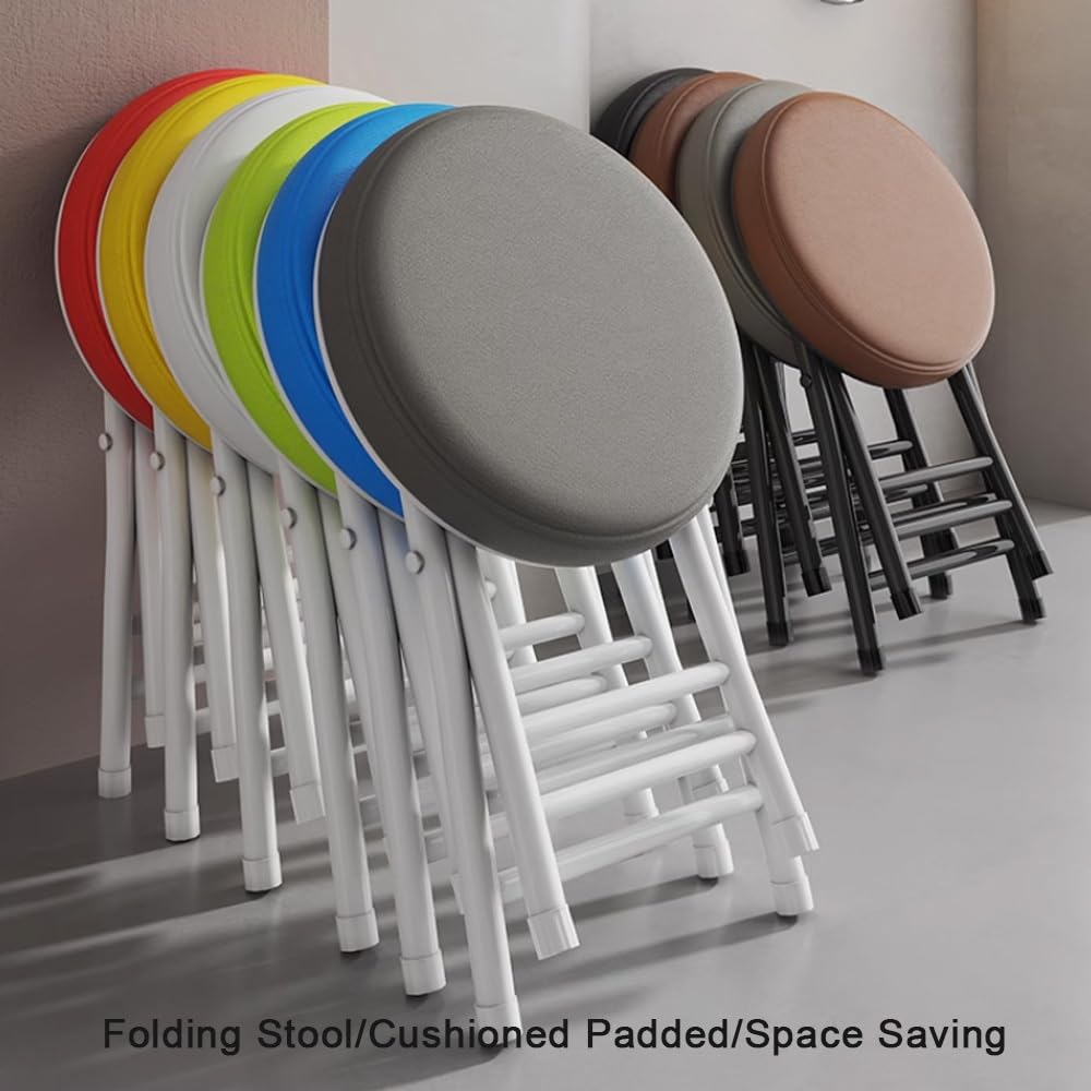 Black 18 Inch Folding Padded Stool U946719