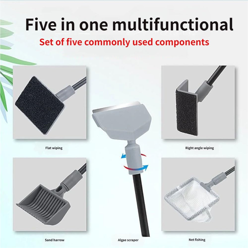 5 in 1 Aquarium Cleaning Tool Kit with Extension Handle S325313