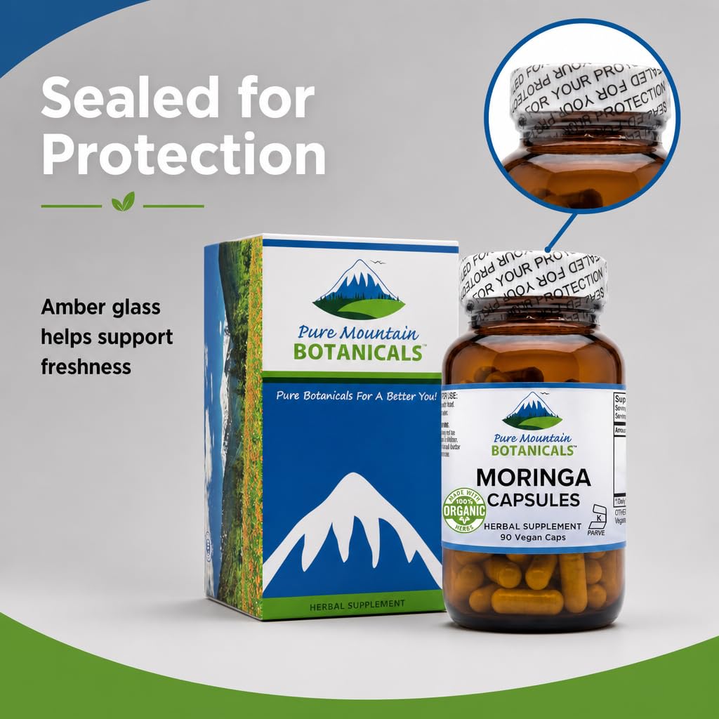 Organic Moringa Oleifera 1000mg 90 Count Vegan Supplement E509629