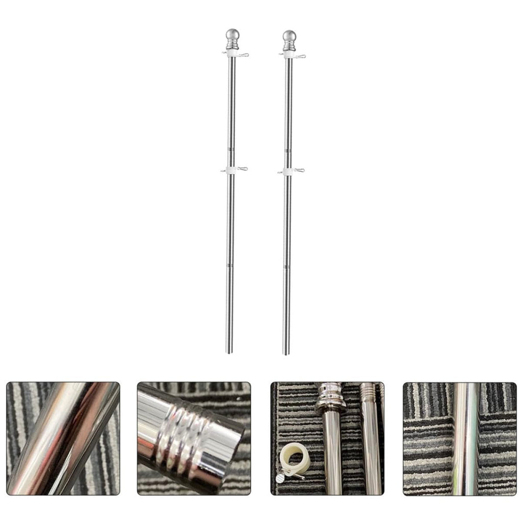 2pcs Stainless Steel Rustproof Outdoor Flag Pole E186