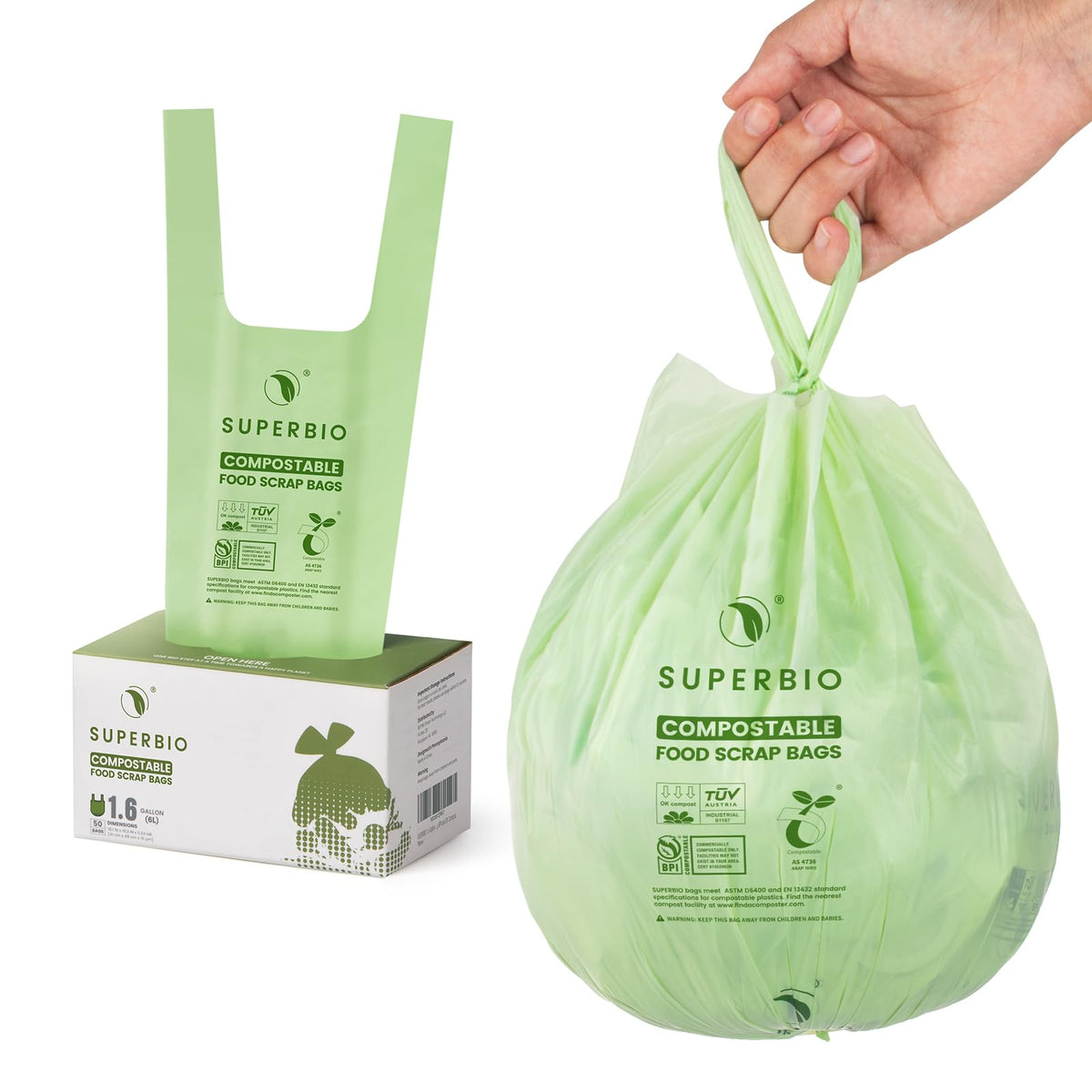 1.6 Gallon Compostable Food Scrap Bags A209808
