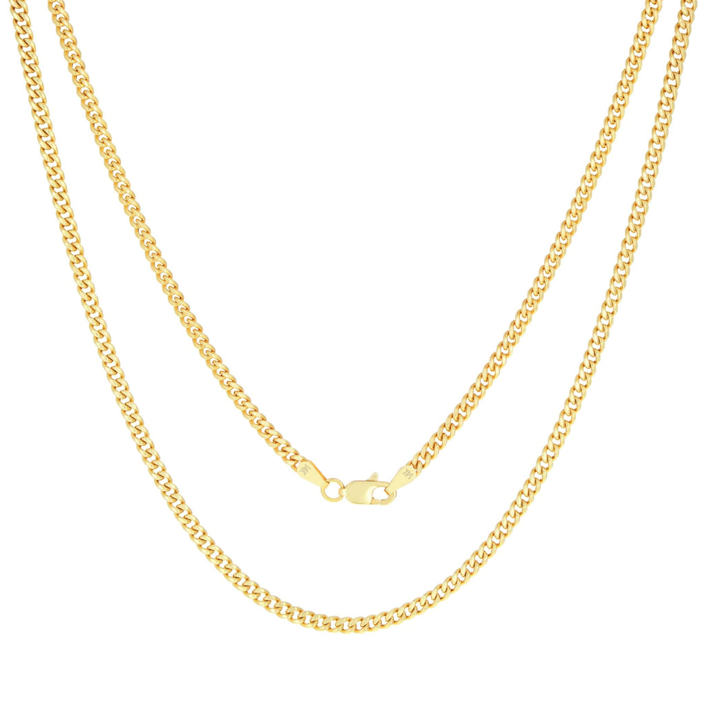 14k Yellow Gold Cuban Chain Necklace D9003