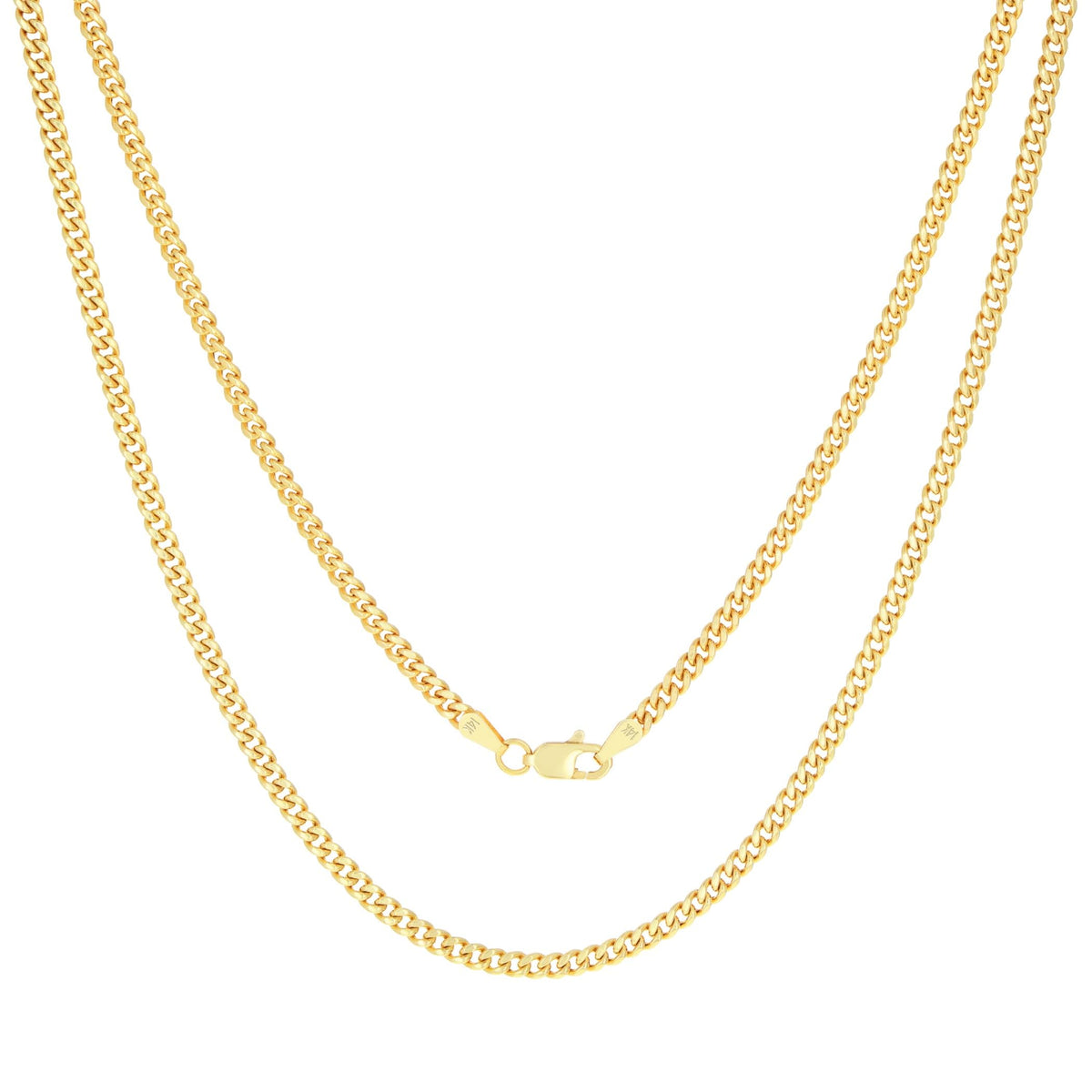 14k Yellow Gold Cuban Chain Necklace D9003