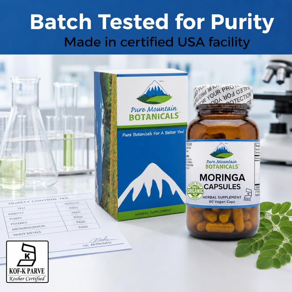 Organic Moringa Oleifera 1000mg 90 Count Vegan Supplement E509629