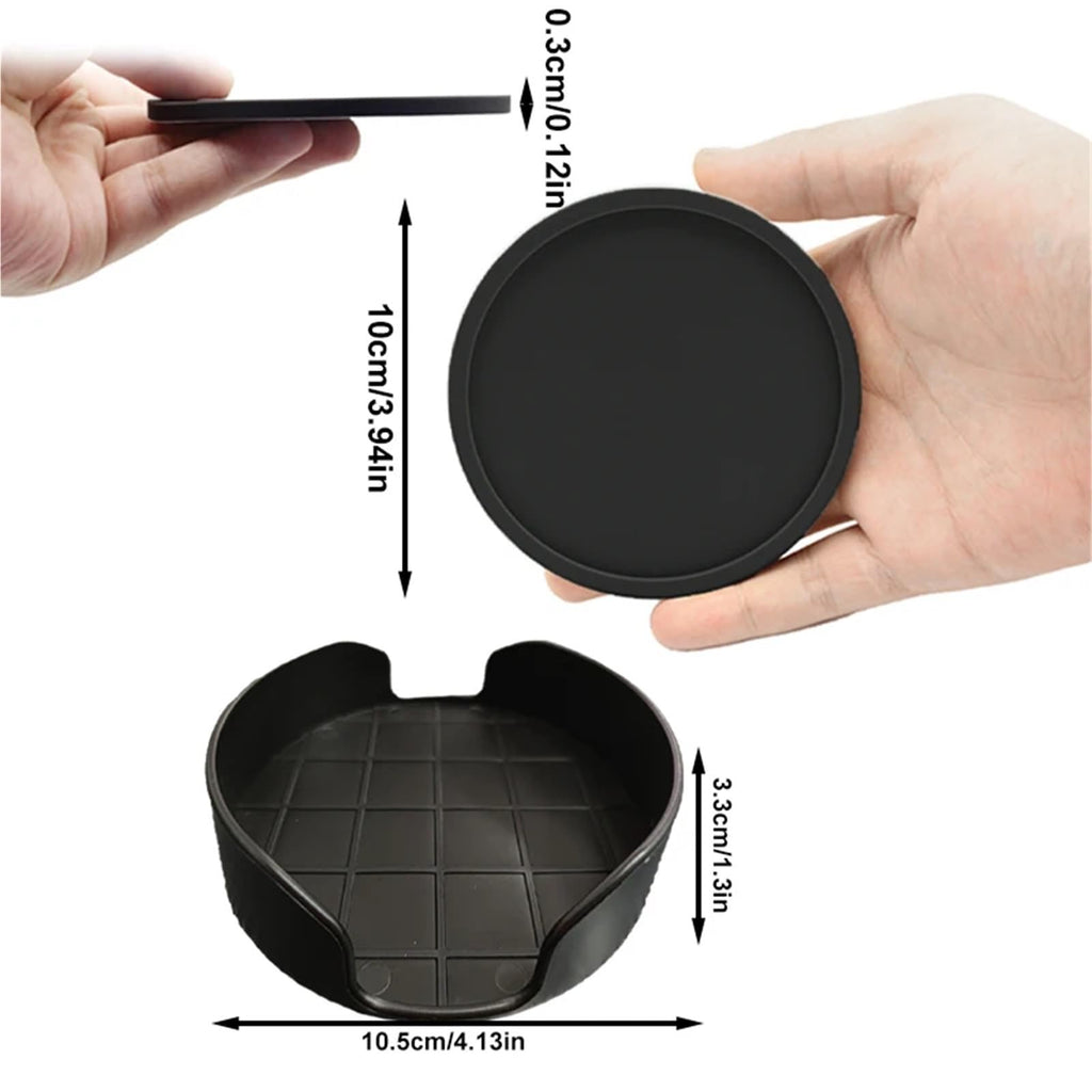 32 Pc Black Silicone Coasters H4140