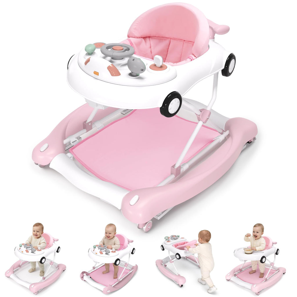 5-in-1 Convertible Baby Walker with Steering Wheel Music Activity Center M684125