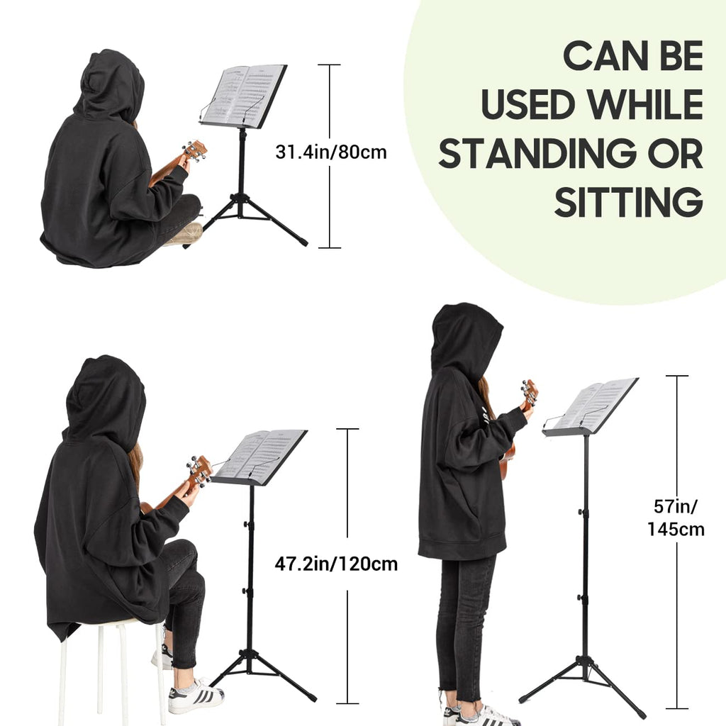 Adjustable Metal Sheet Music Stand with Carry Bag P930756