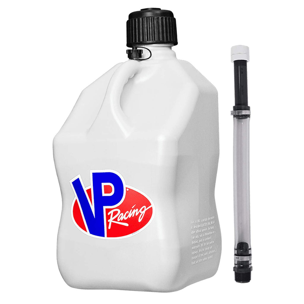 5.5 Gallon Square Motorsport Jug White with Filler Hose Q16831