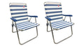 Folding Camp Lawn Chair 2 Pack Blue White Z233