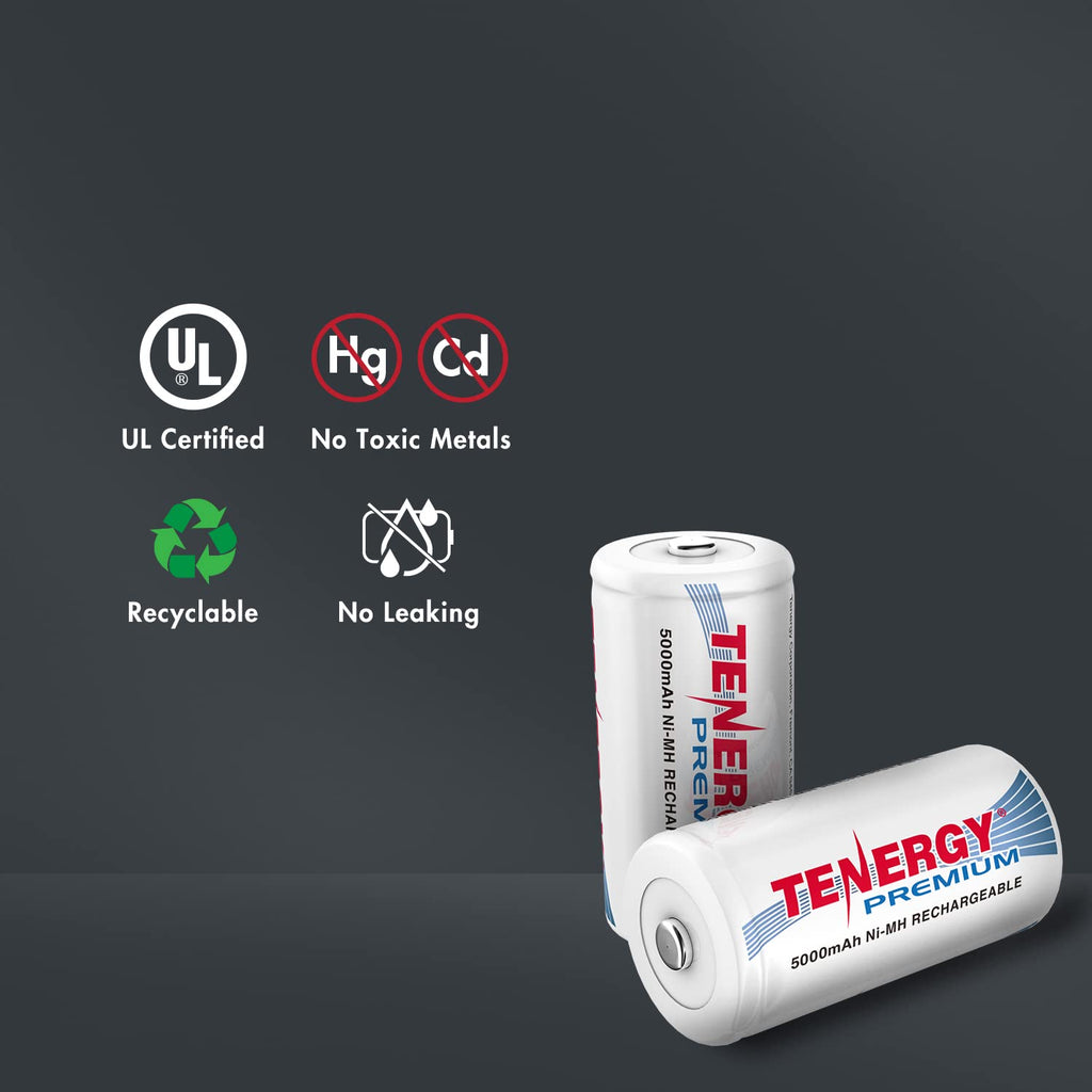 Rechargeable C Batteries and LCD Smart Battery Charger, 4 Pack O202