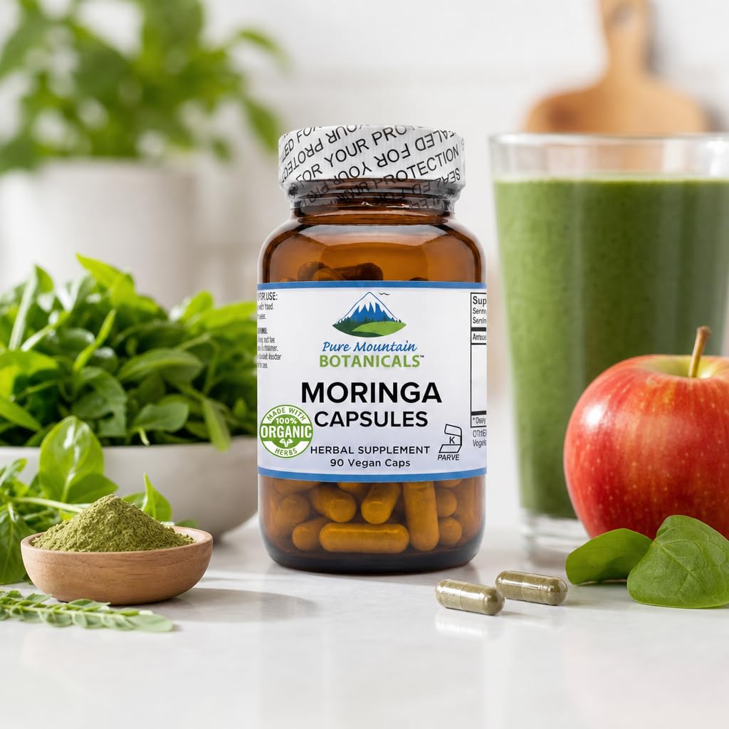 Organic Moringa Oleifera 1000mg 90 Count Vegan Supplement E509629