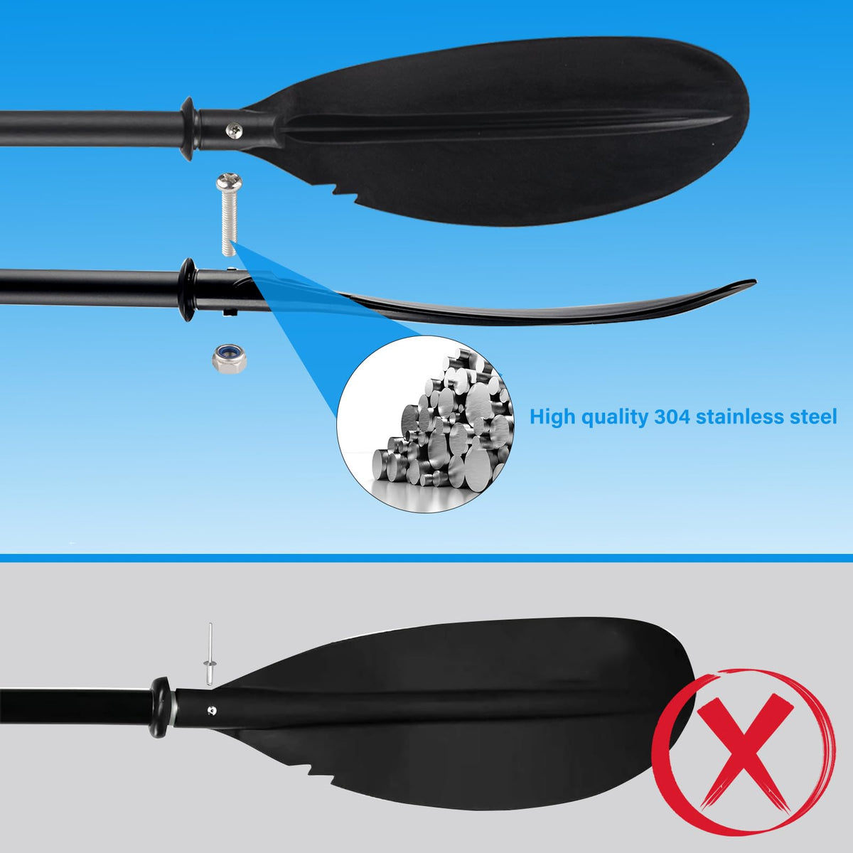 Adjustable Kayak Paddle with Paddle Leash A72031