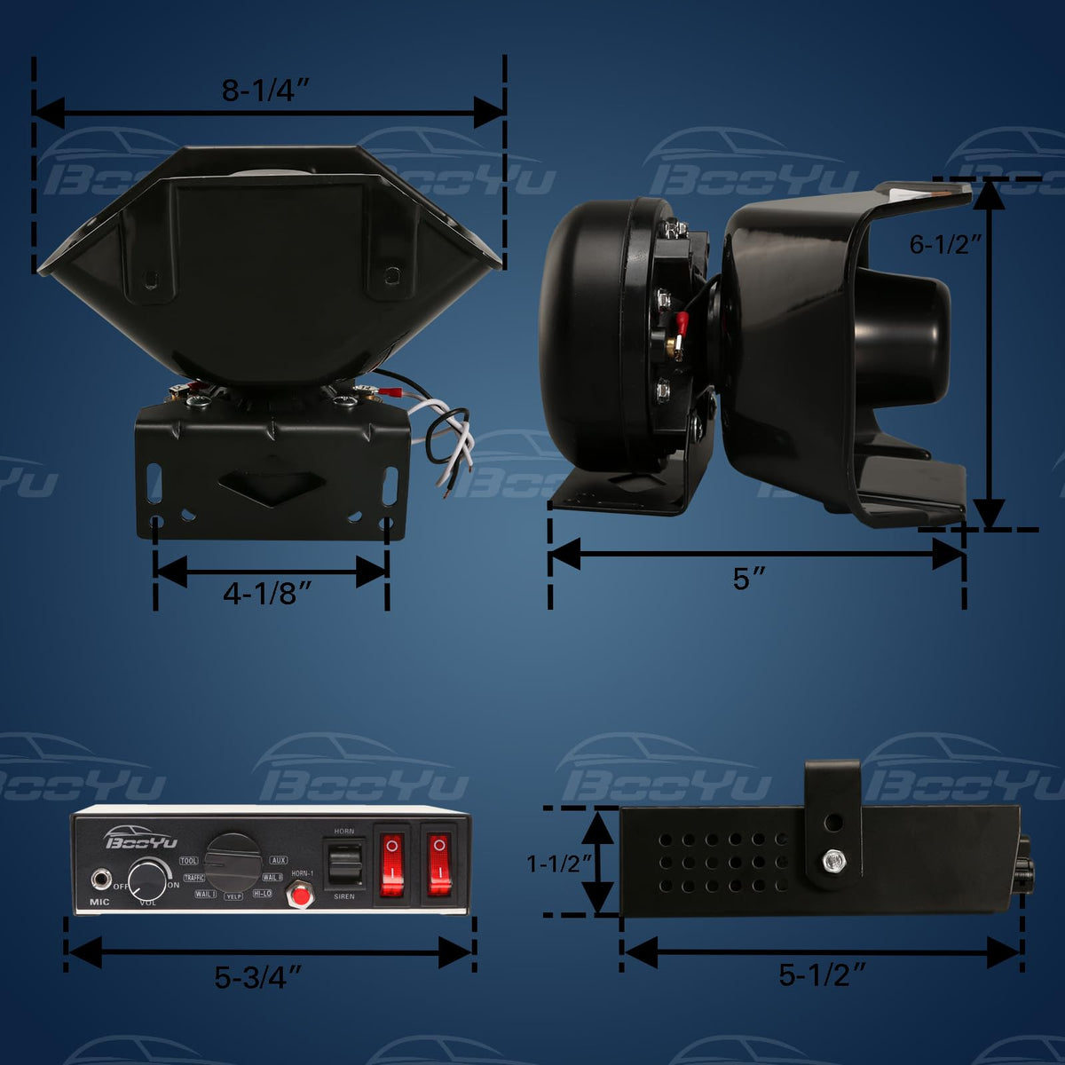 12V 400W Warning Emergency Siren PA System R79034