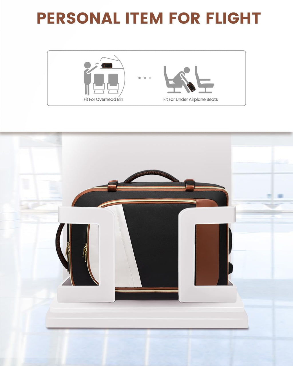 Rolling Backpack with Wheels, 17 Inch 57L Water Resistant F2554