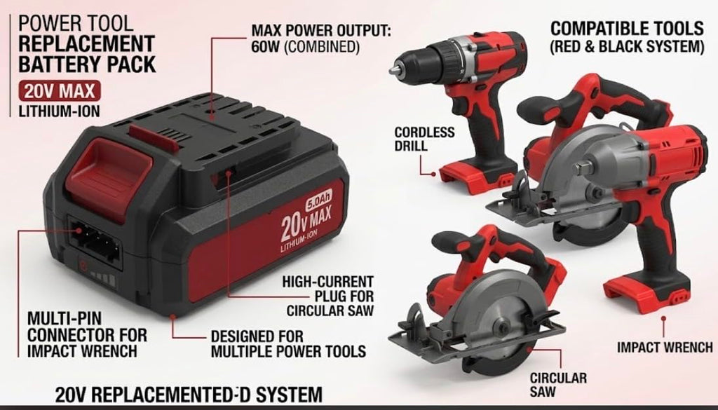 20V Max 2.0Ah Lithium-Ion Battery Pack with Dual USB Ports Y8951