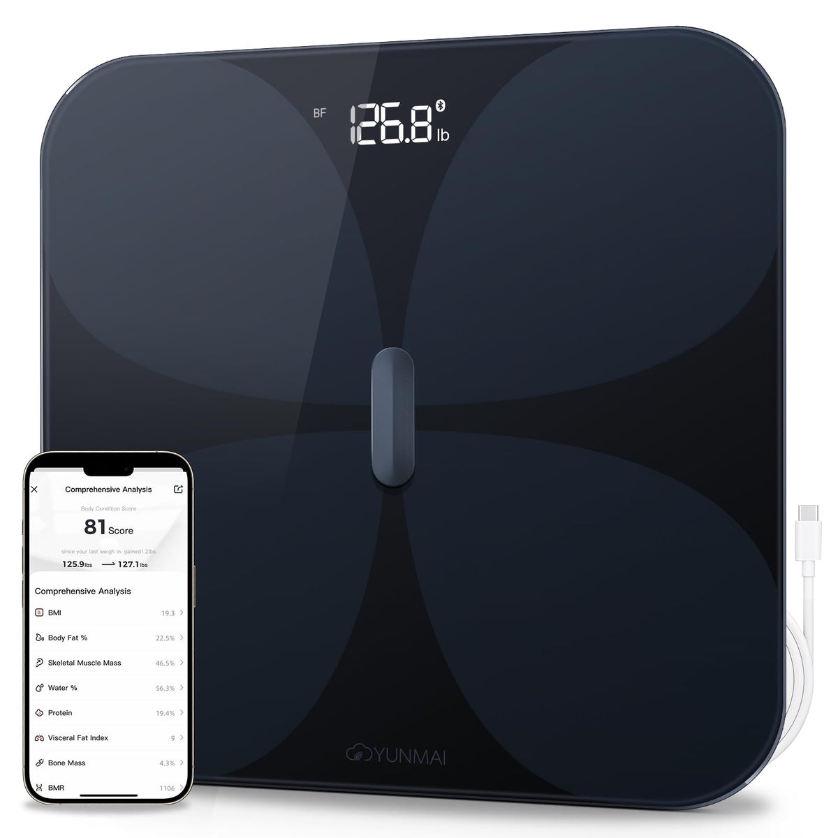 Smart Bluetooth Body Composition Scale 400lb F242