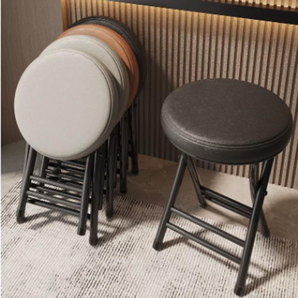 Black 18 Inch Folding Padded Stool U946719