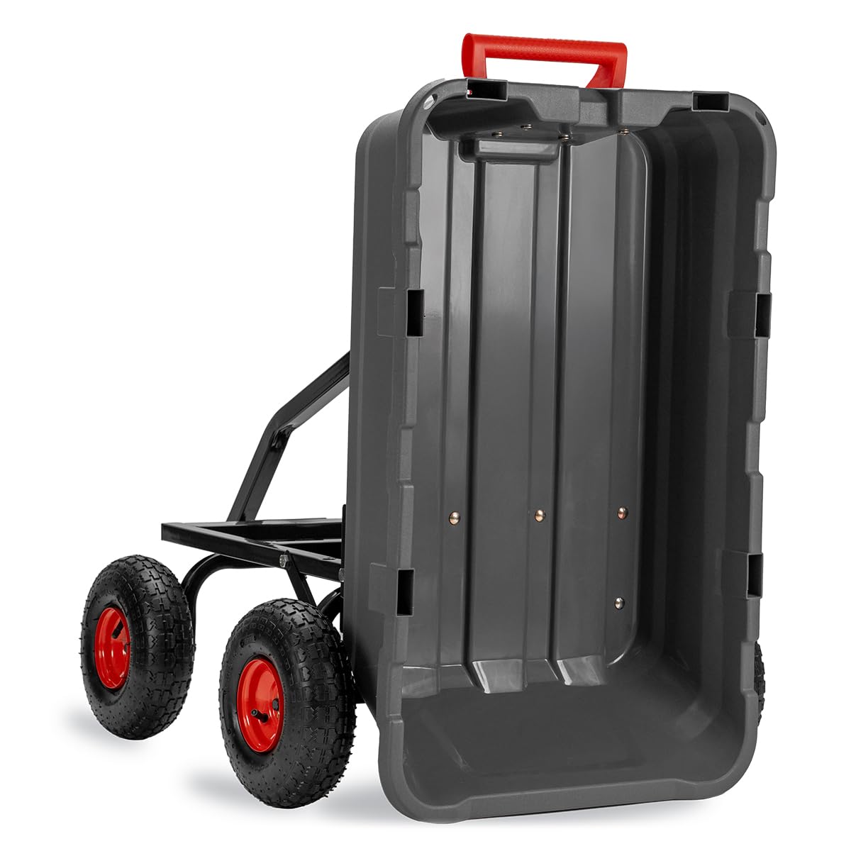 Heavy Duty 2-in-1 Convertible Handle Garden Dump Cart 800-Pound 10" Pneumatic Tires Y775293